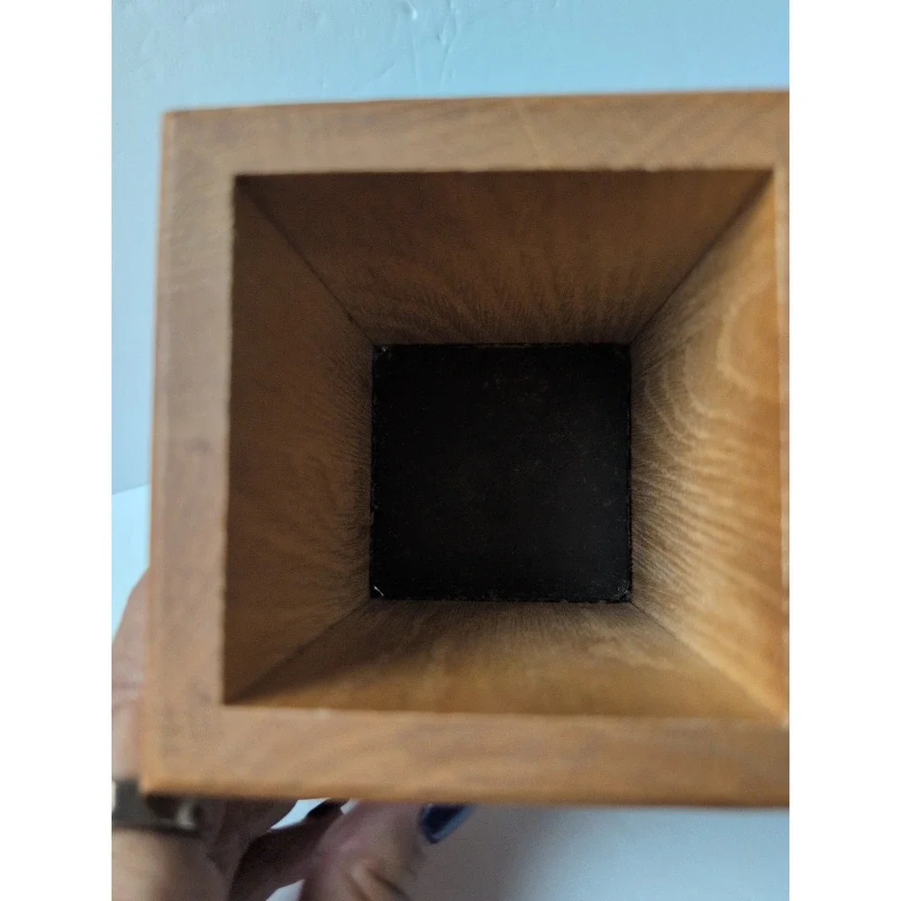 Vintage Cutco Wooden Kitchen Utensil Holder Honey Oak Finish 4